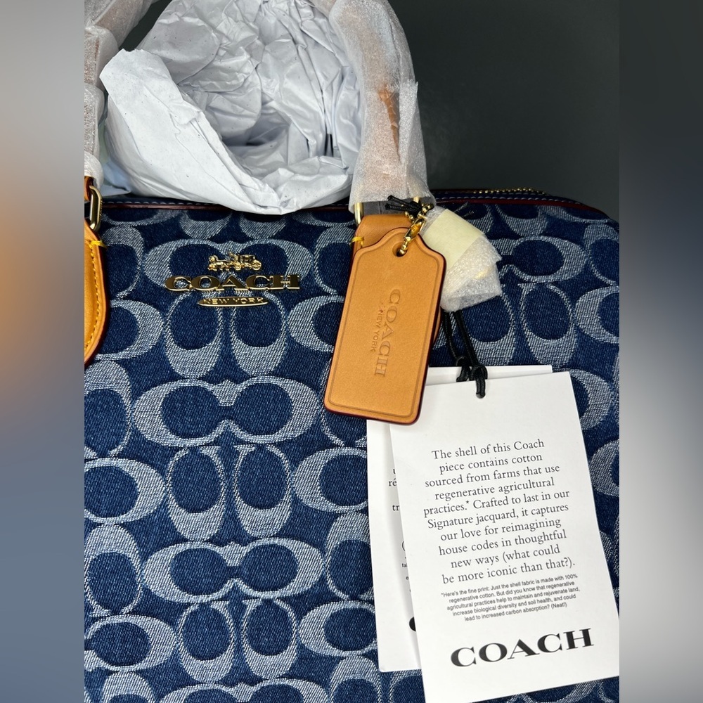 Coach Rowan Large Satchel Bag In Signature Canvas - Picture 6 of 15